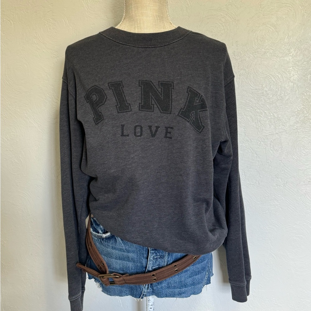 Victoria’s Secret Pink Y2K Grey Sweatshirt Long Sleeved Women’s Size Small